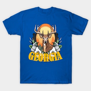 Georgia Deer With Roses T-Shirt